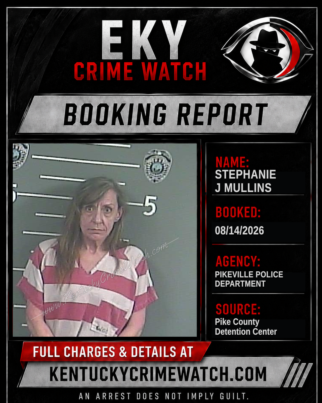 STEPHANIE J MULLINS booking report card