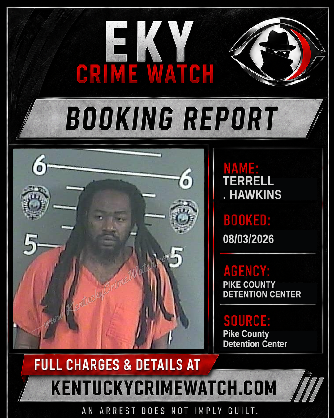 TERRELL . HAWKINS booking report card