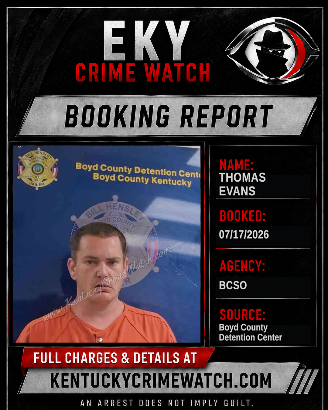 THOMAS EVANS booking image