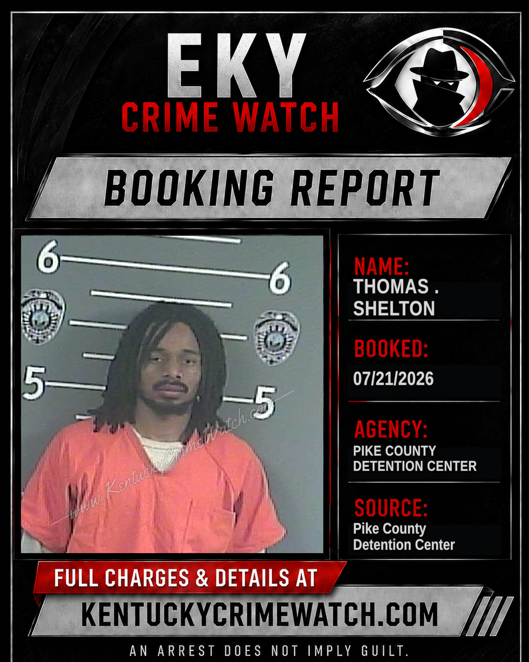 THOMAS . SHELTON booking report card