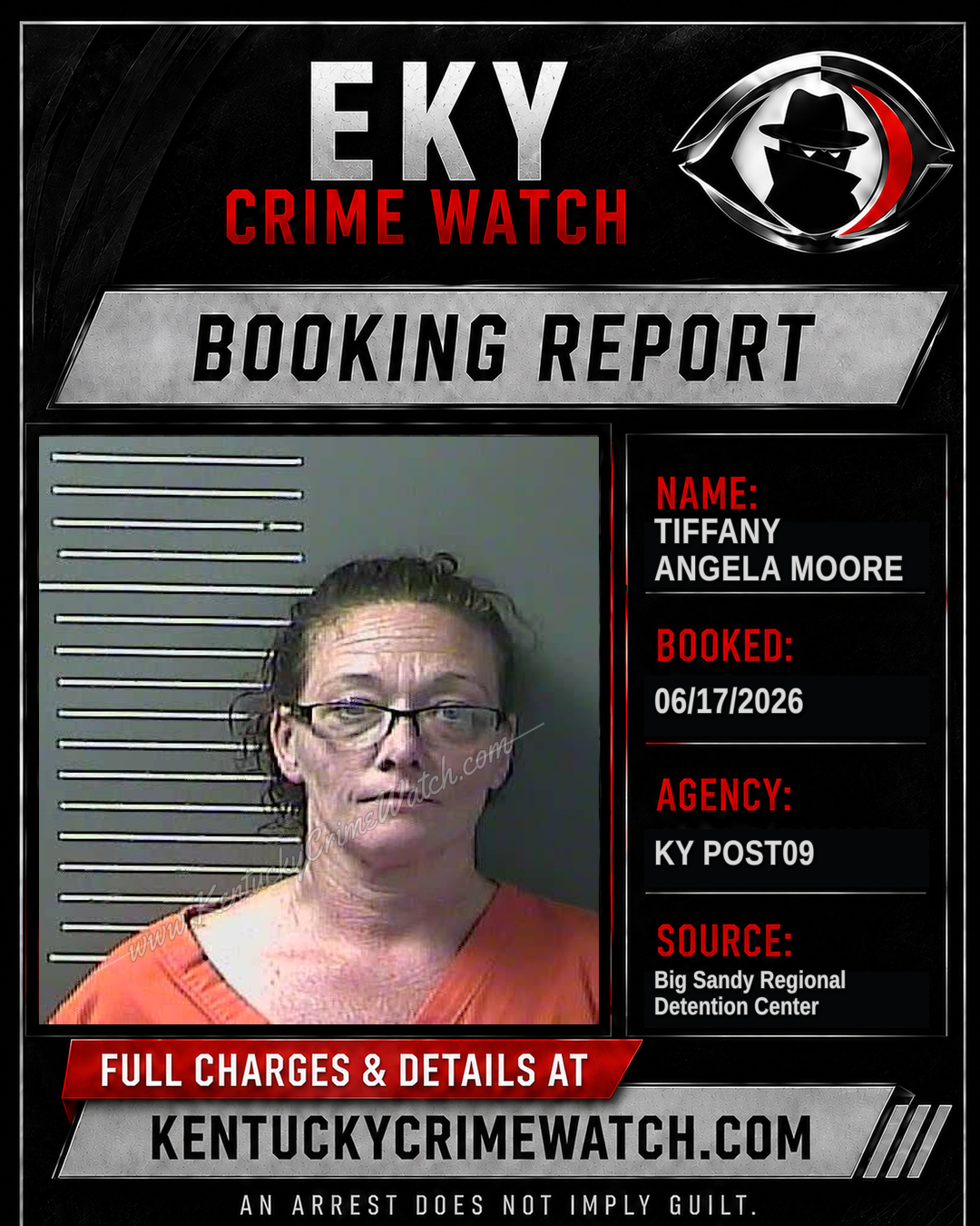 TIFFANY ANGELA MOORE booking report card