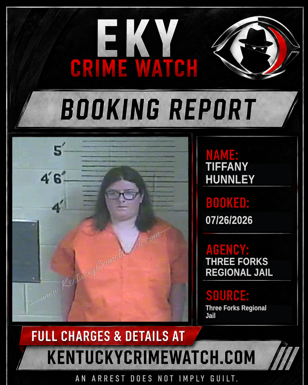 Tiffany Hunnley booking report card