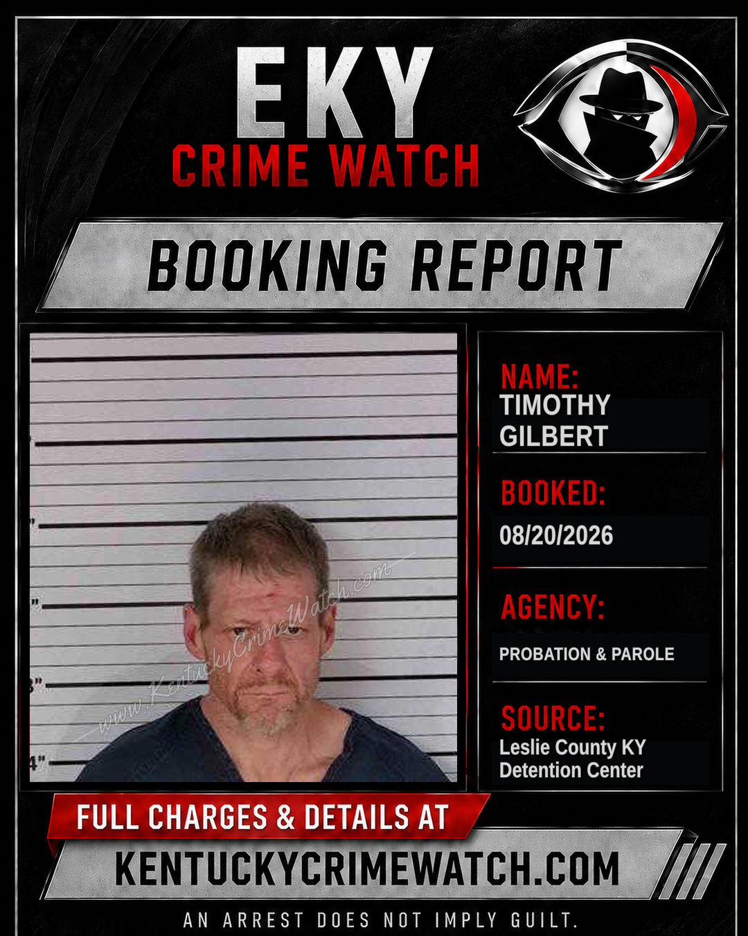TIMOTHY GILBERT booking report card