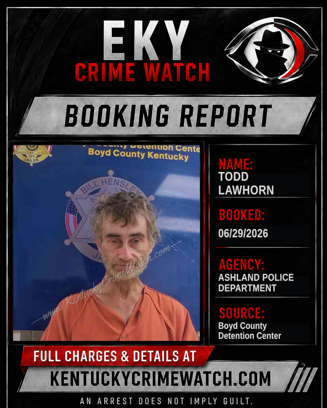 TODD LAWHORN booking report card