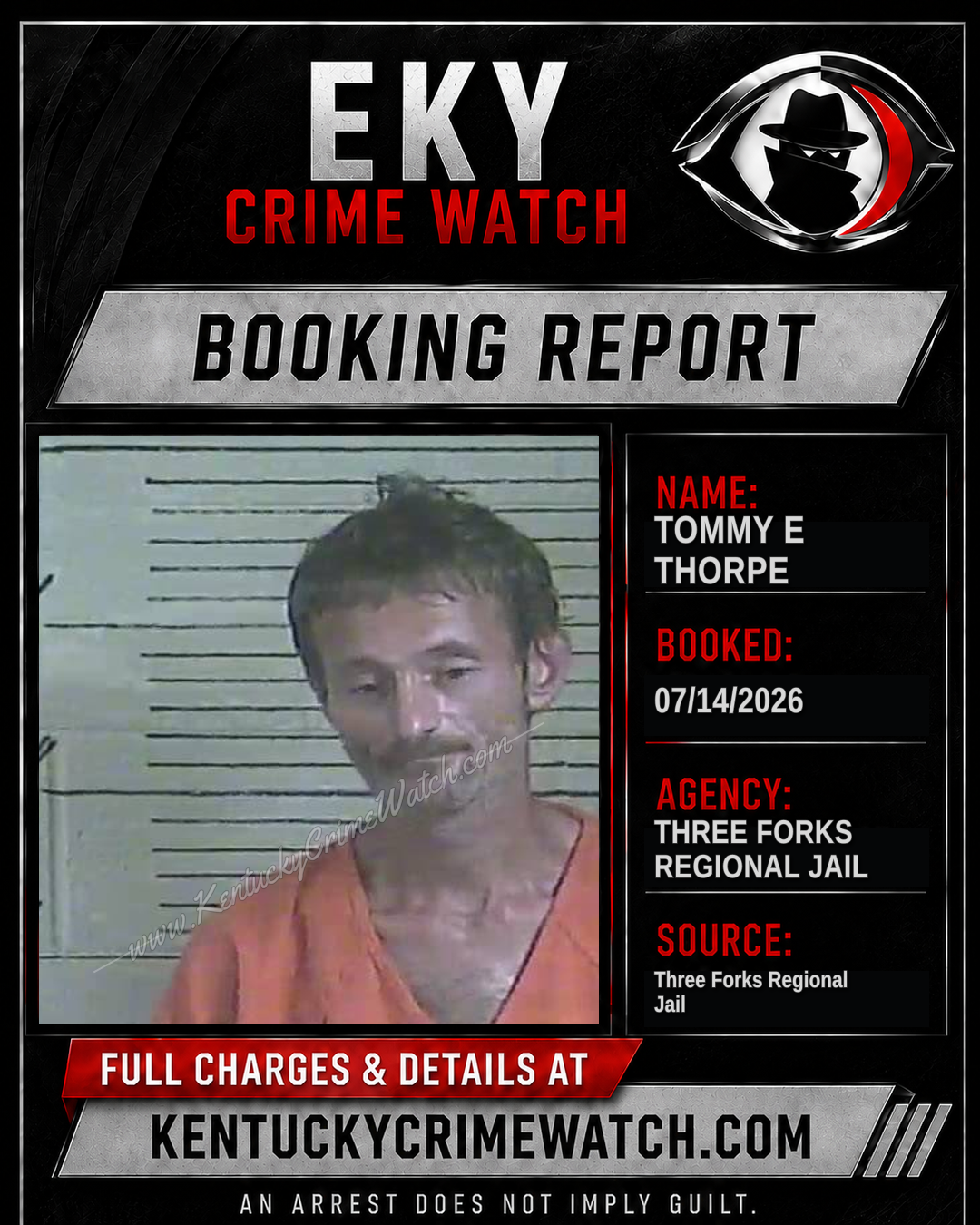 Tommy E Thorpe booking image