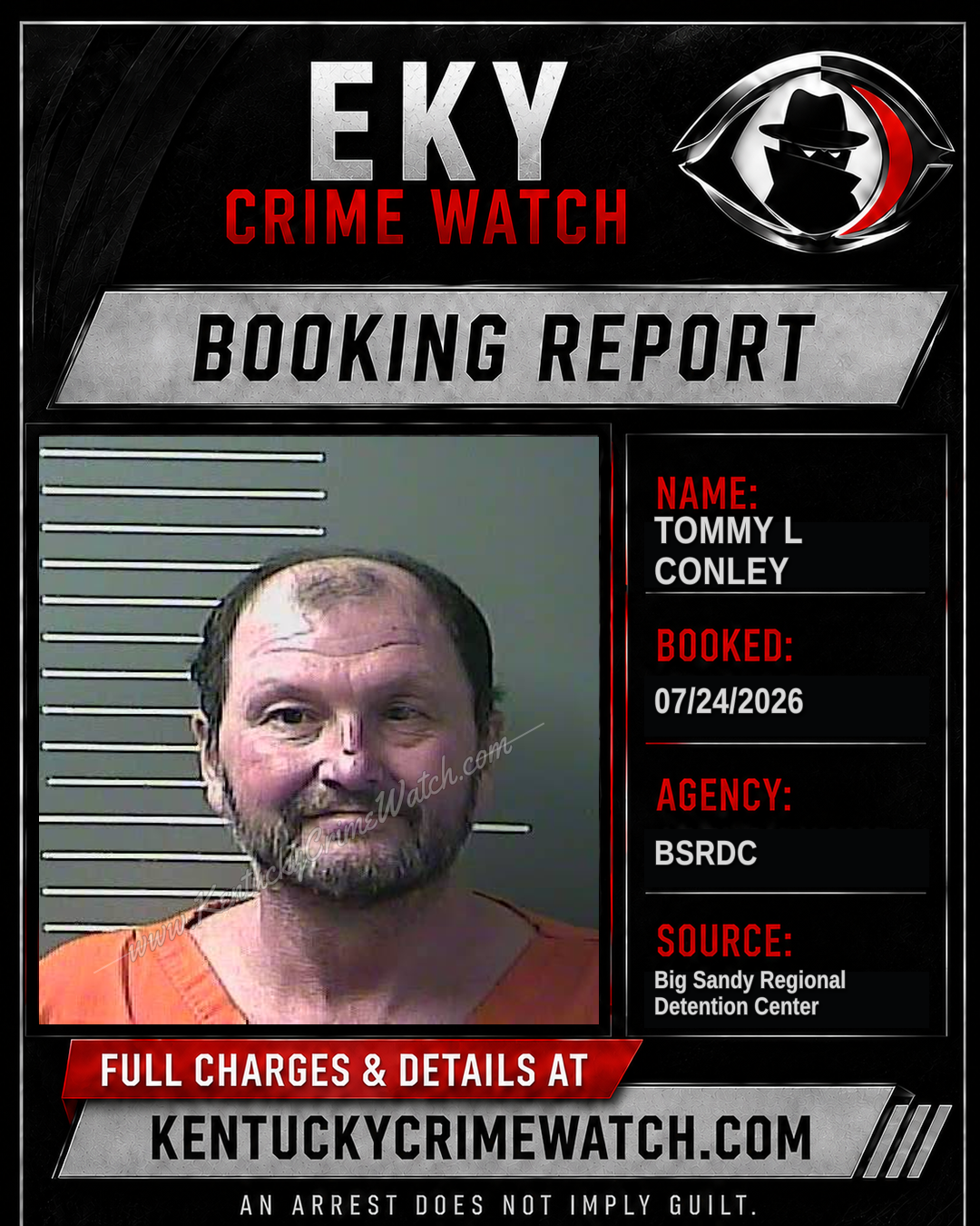 TOMMY L CONLEY booking report card