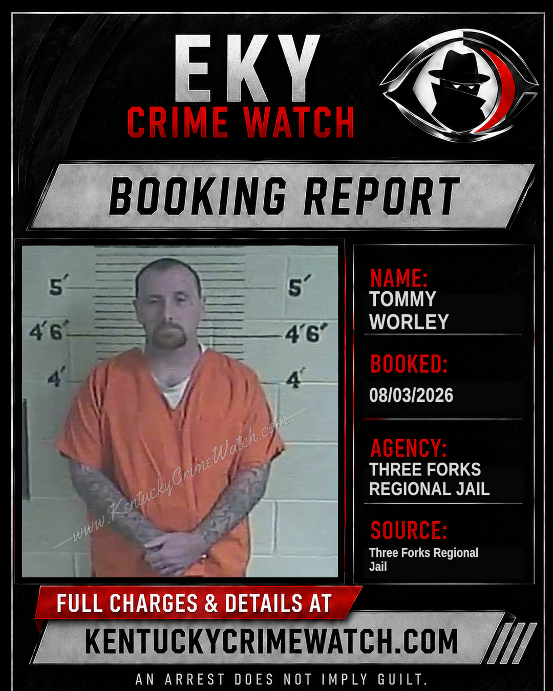 Tommy Worley booking report card