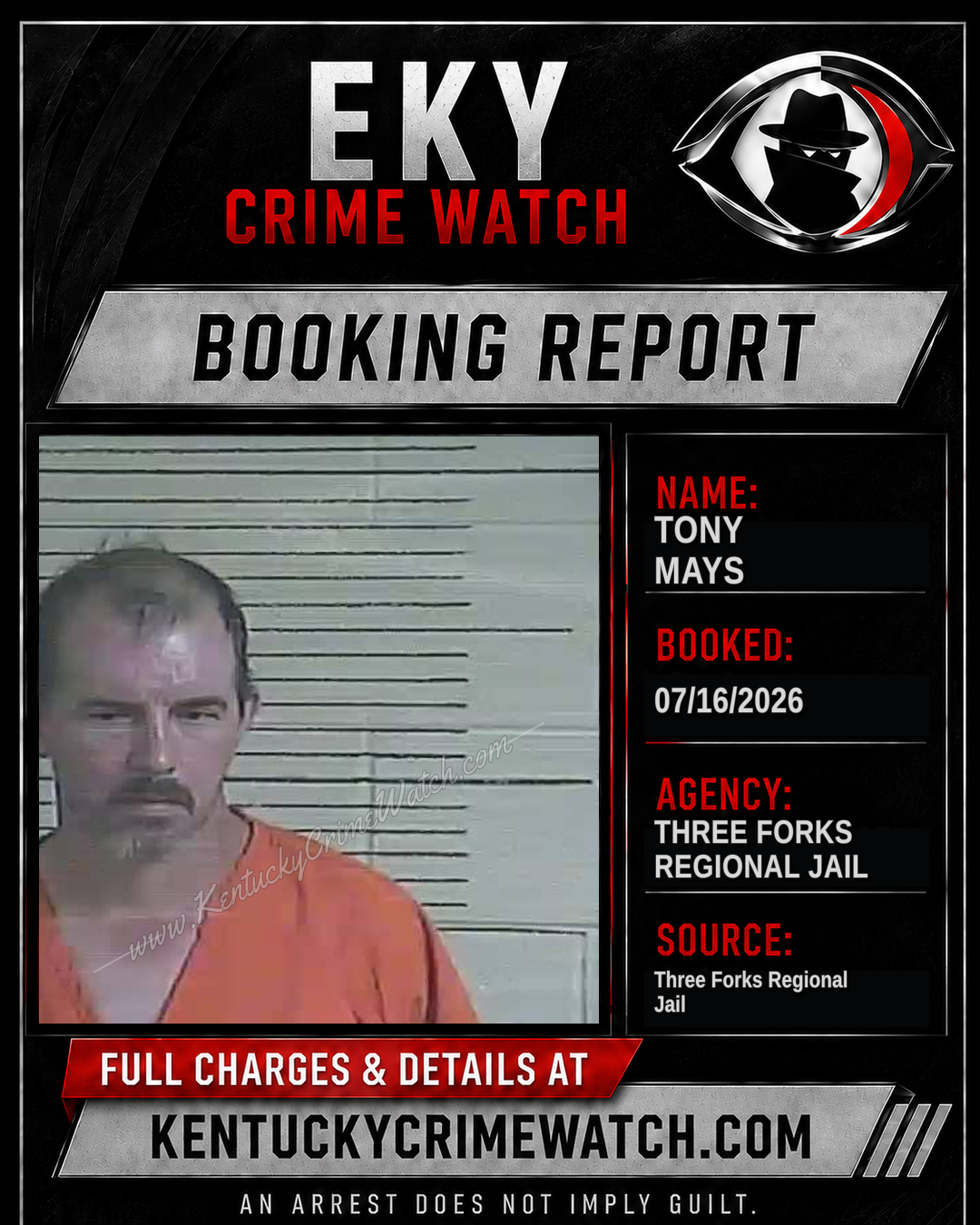 Tony Mays booking image