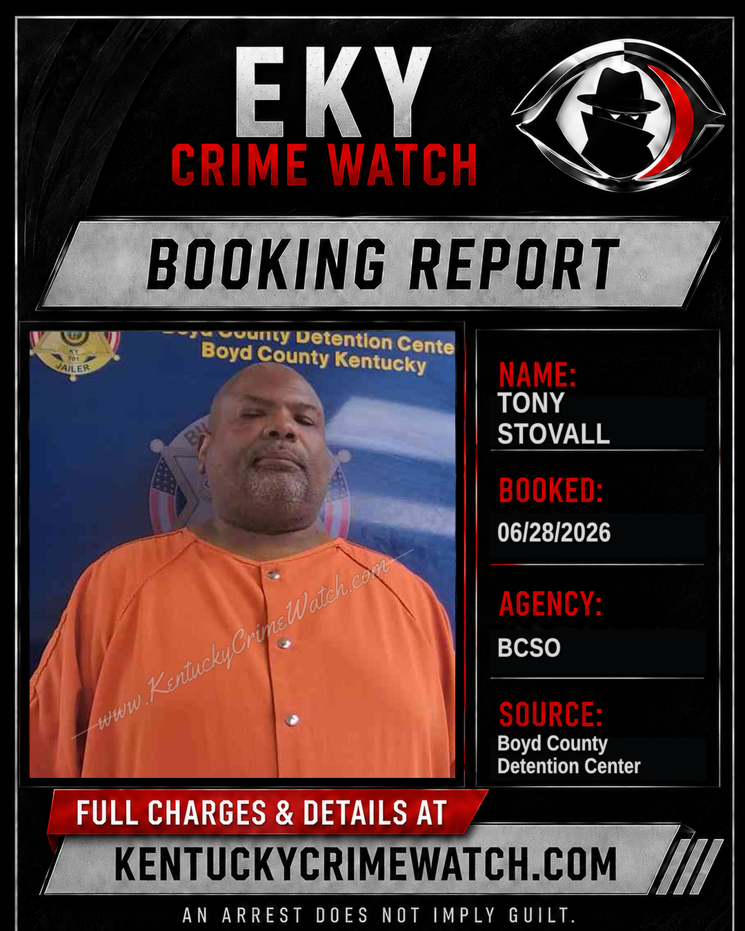 TONY STOVALL booking image