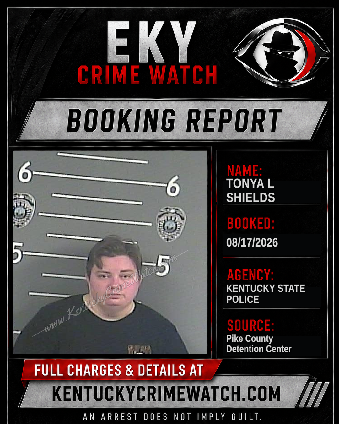 TONYA L SHIELDS booking report card