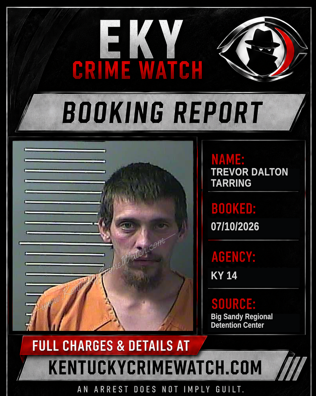 TREVOR DALTON TARRING booking report card