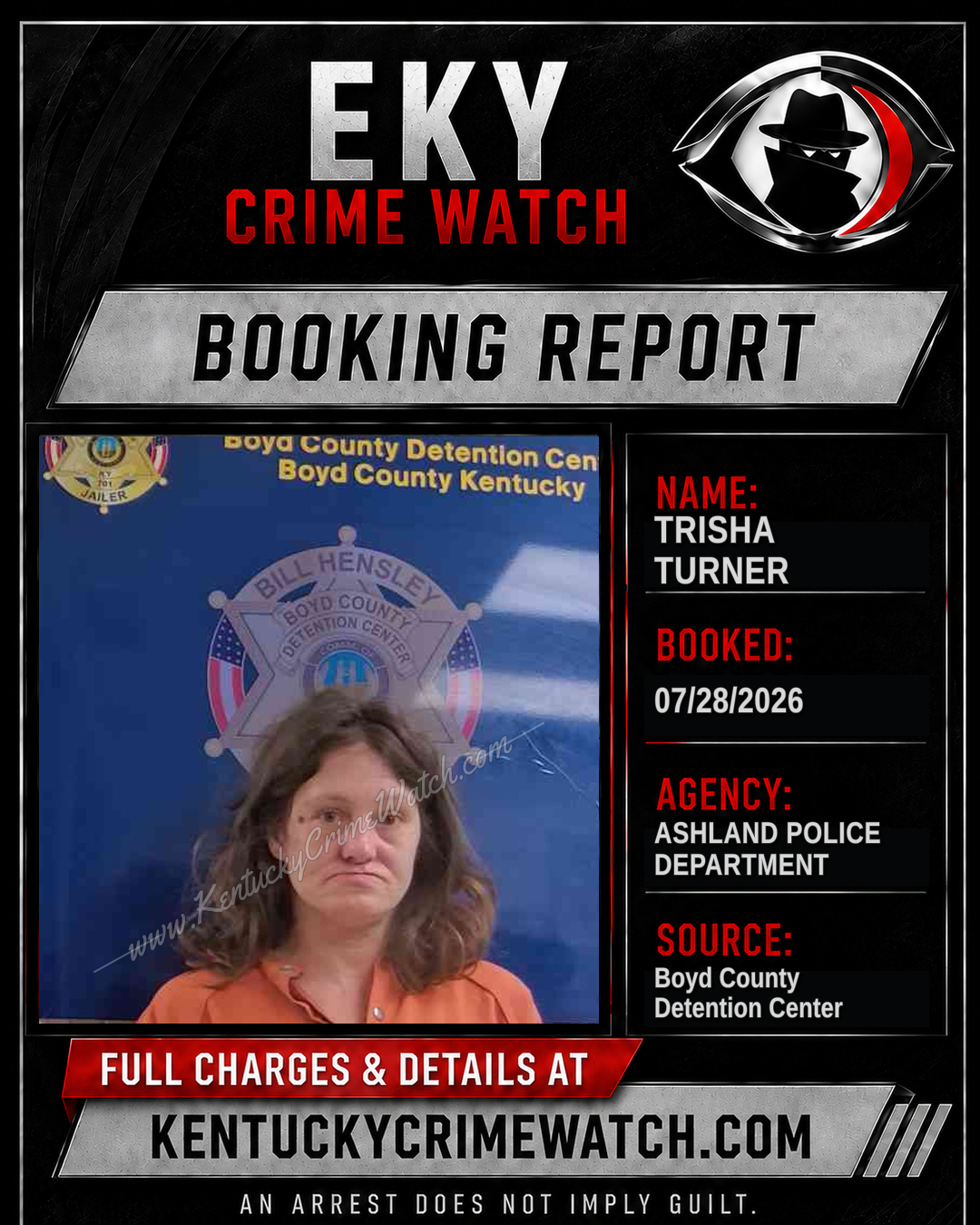 TRISHA TURNER booking report card