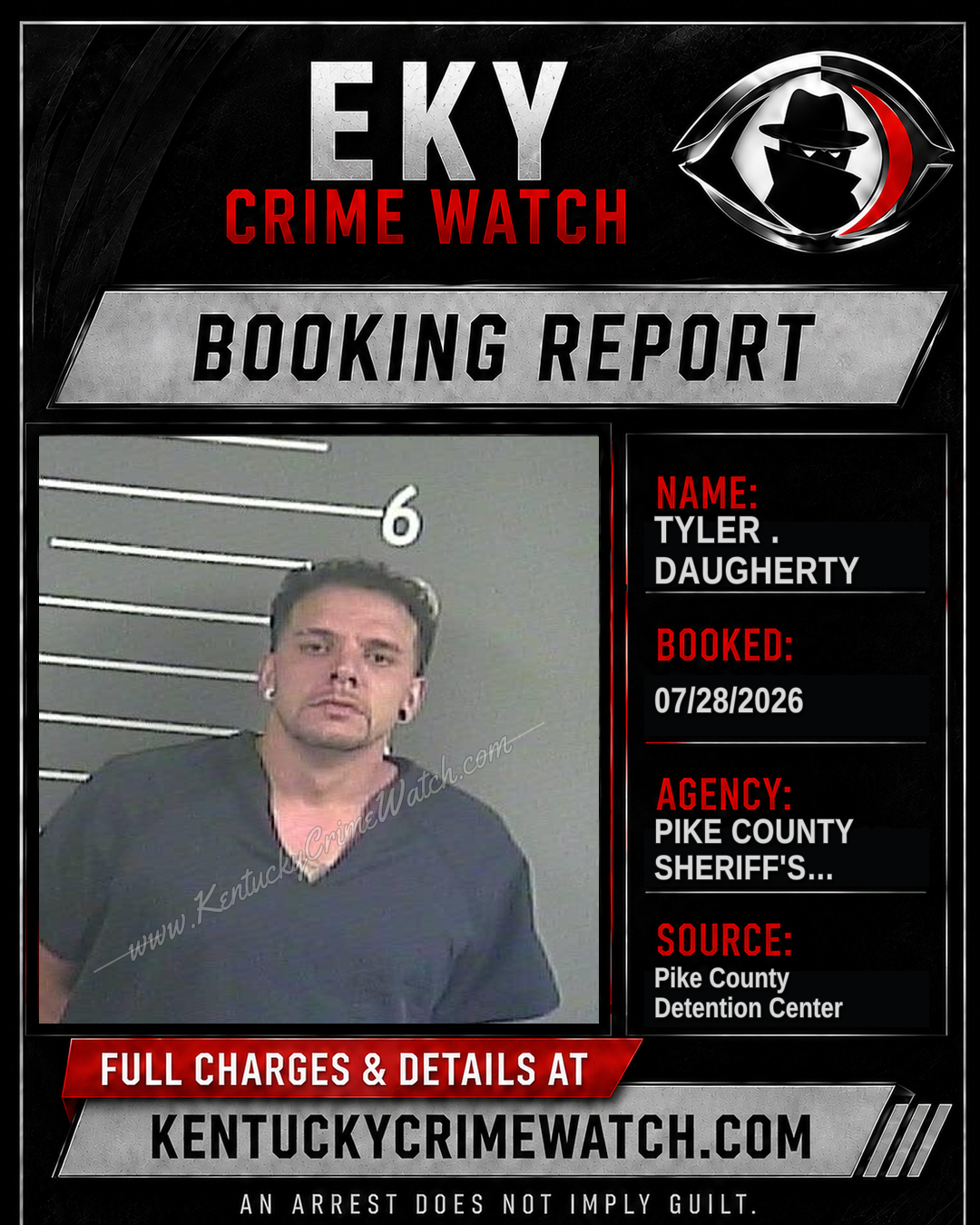 TYLER . DAUGHERTY booking report card