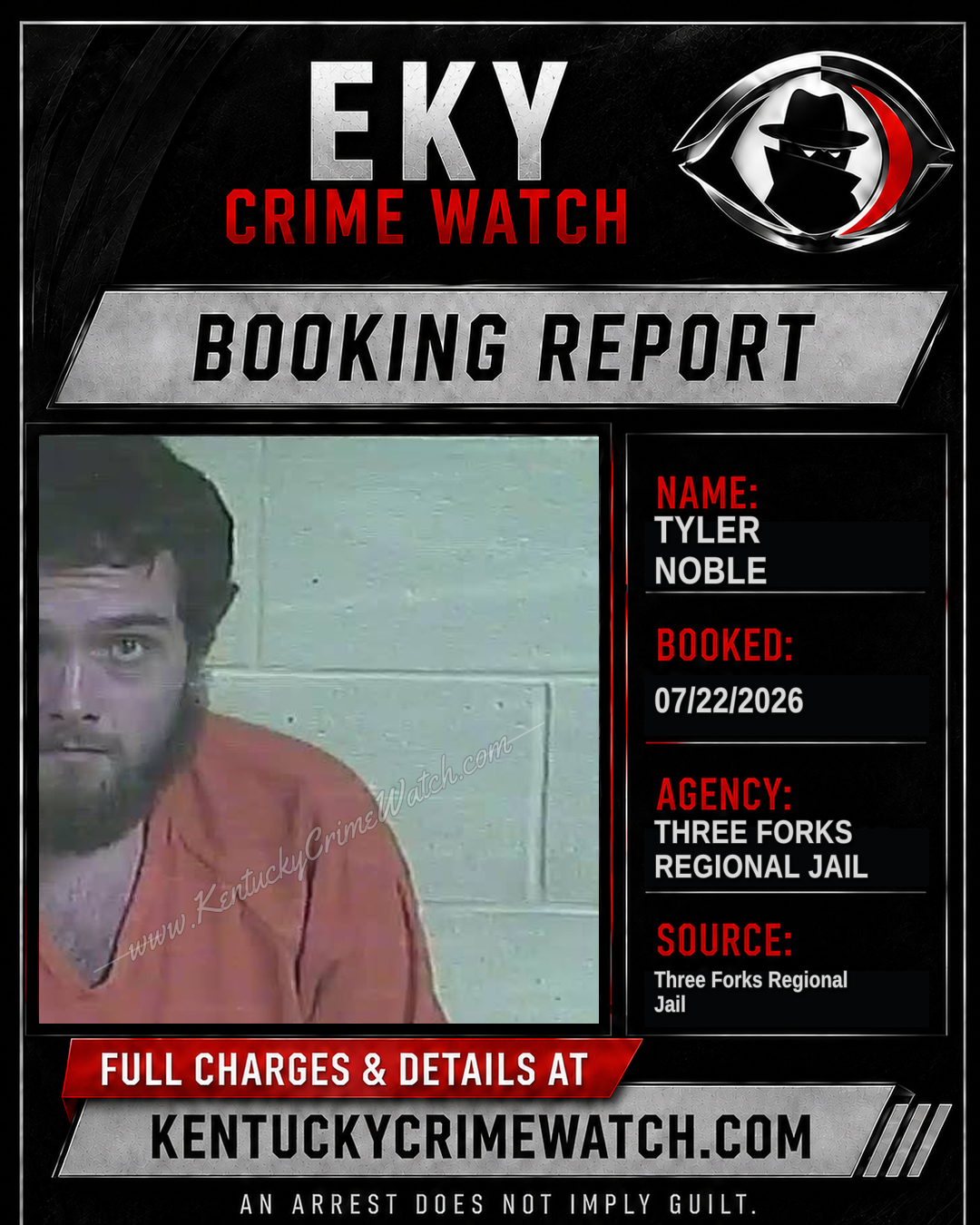 Tyler Noble booking report card
