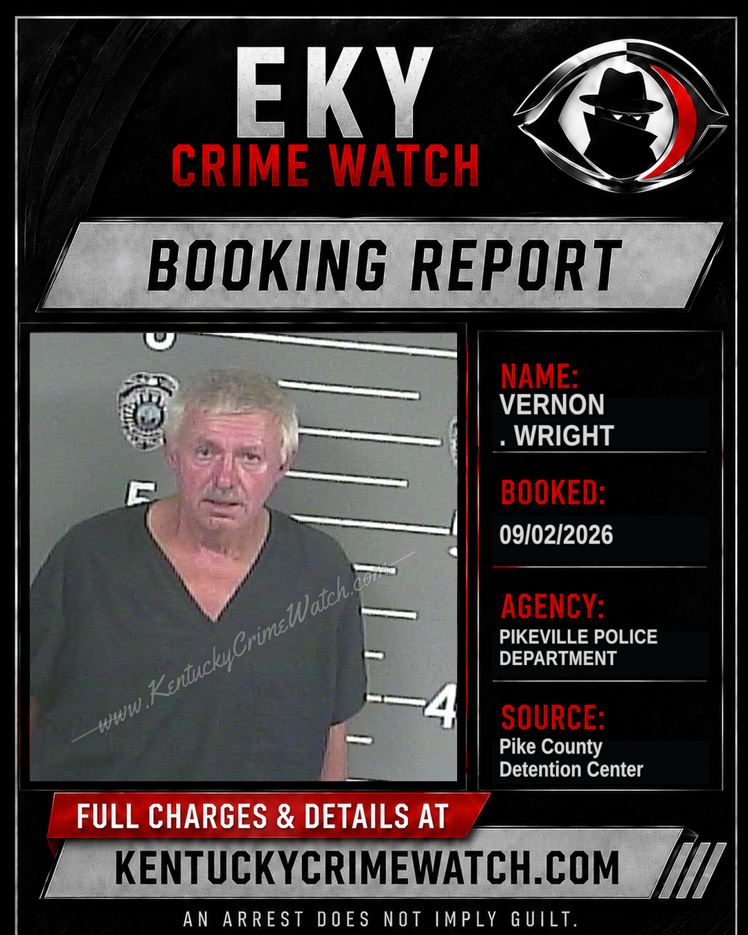 VERNON . WRIGHT booking report card