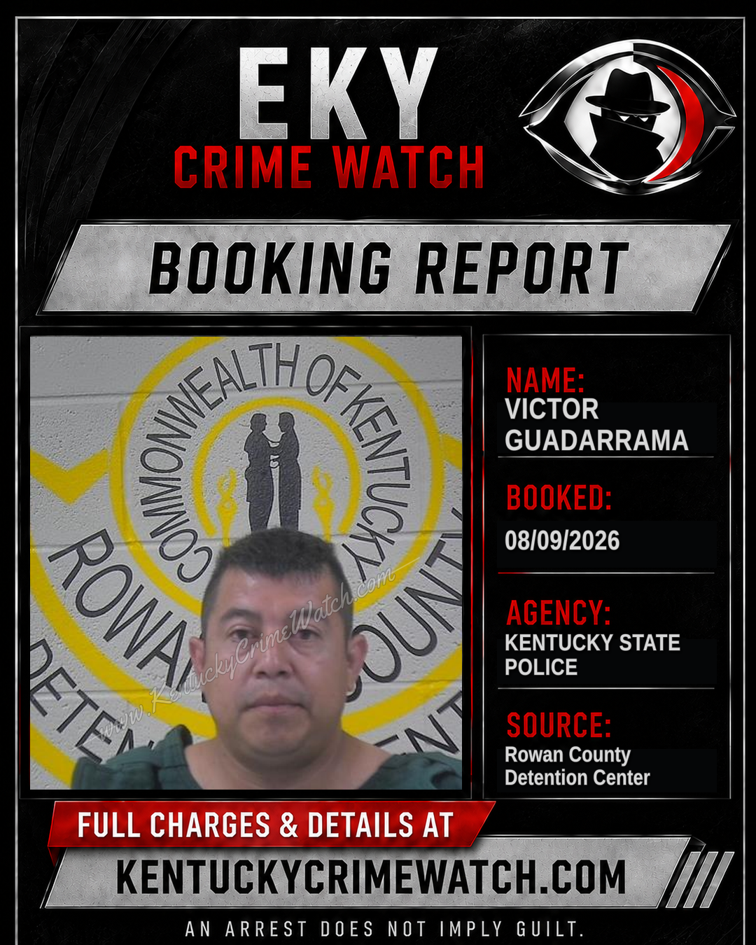 VICTOR GUADARRAMA booking report card