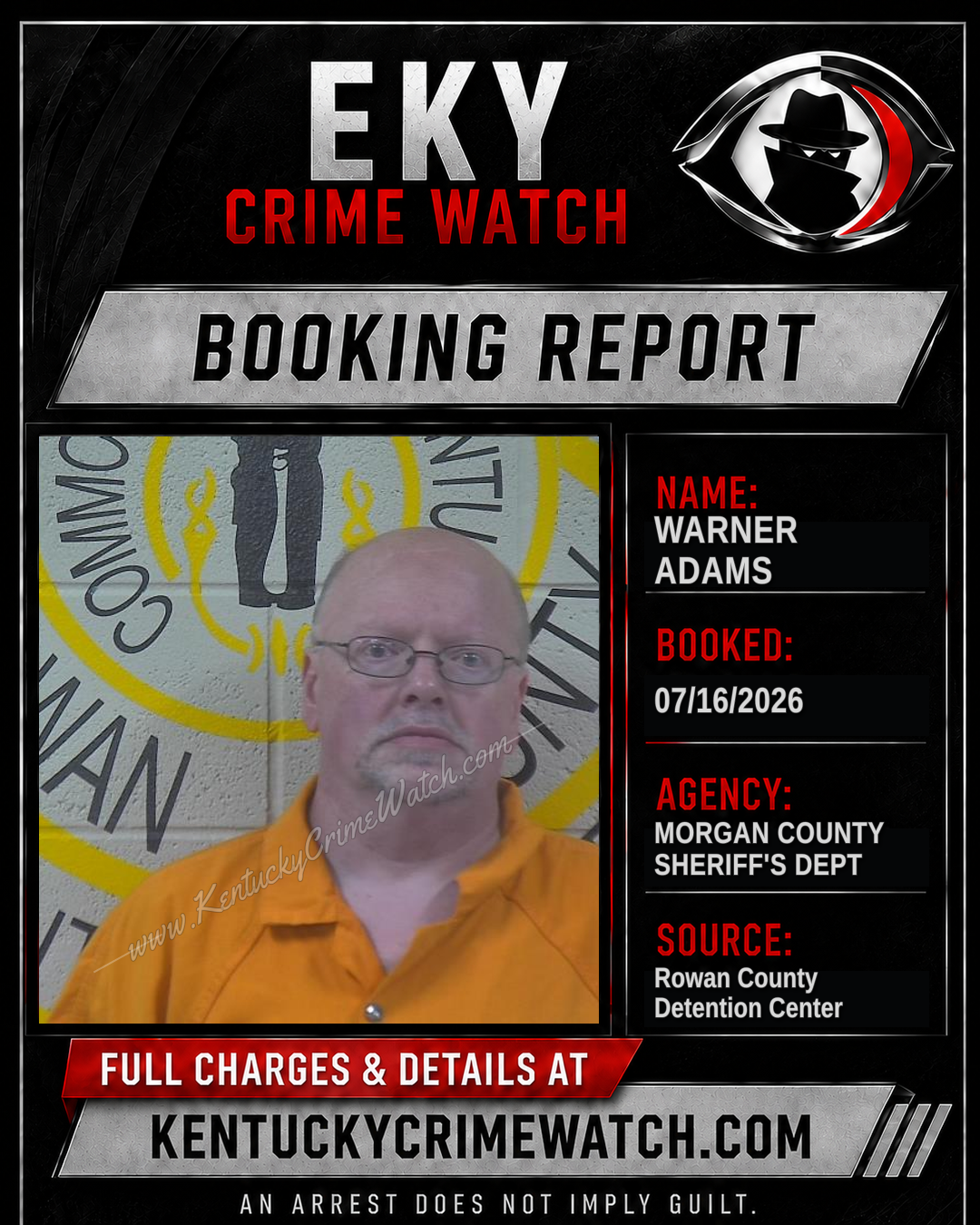 WARNER ADAMS booking report card